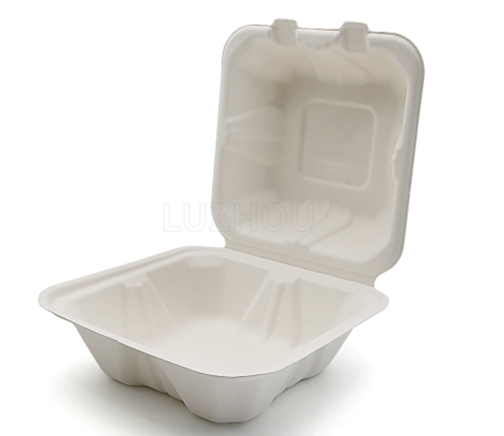 Bagasse Burger Box - 6 x 6" 450ml